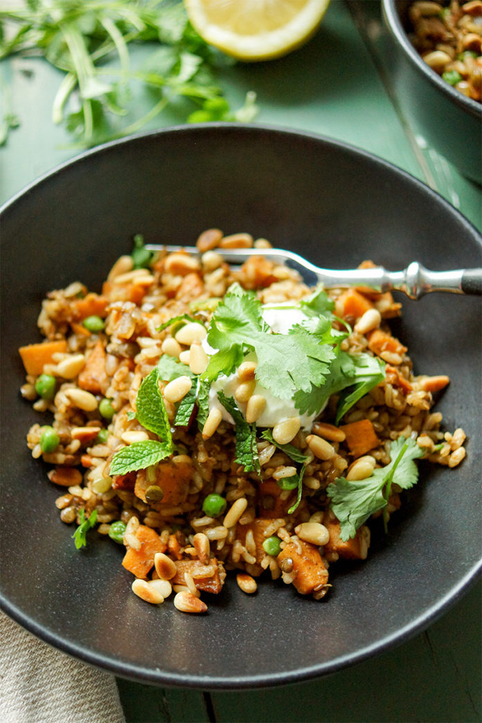 Lentil Rice Pilaf With Sweet Potato Recipe Elle Republic