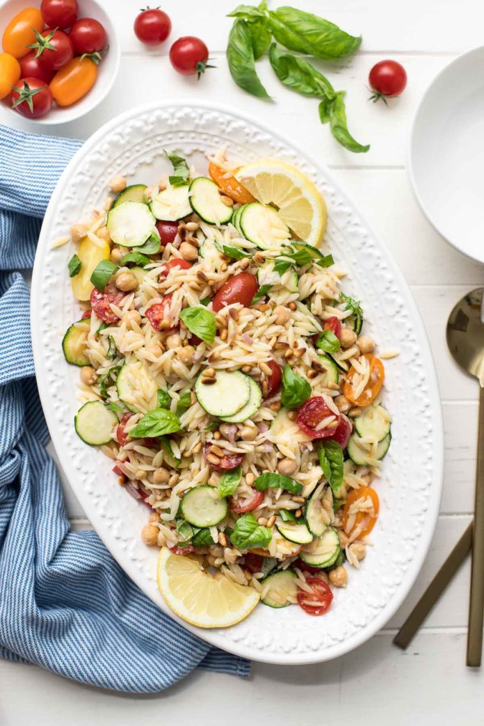 Orzo Salat Nudelsalat Zucchini Kichererbsen Rezept Elle Republic