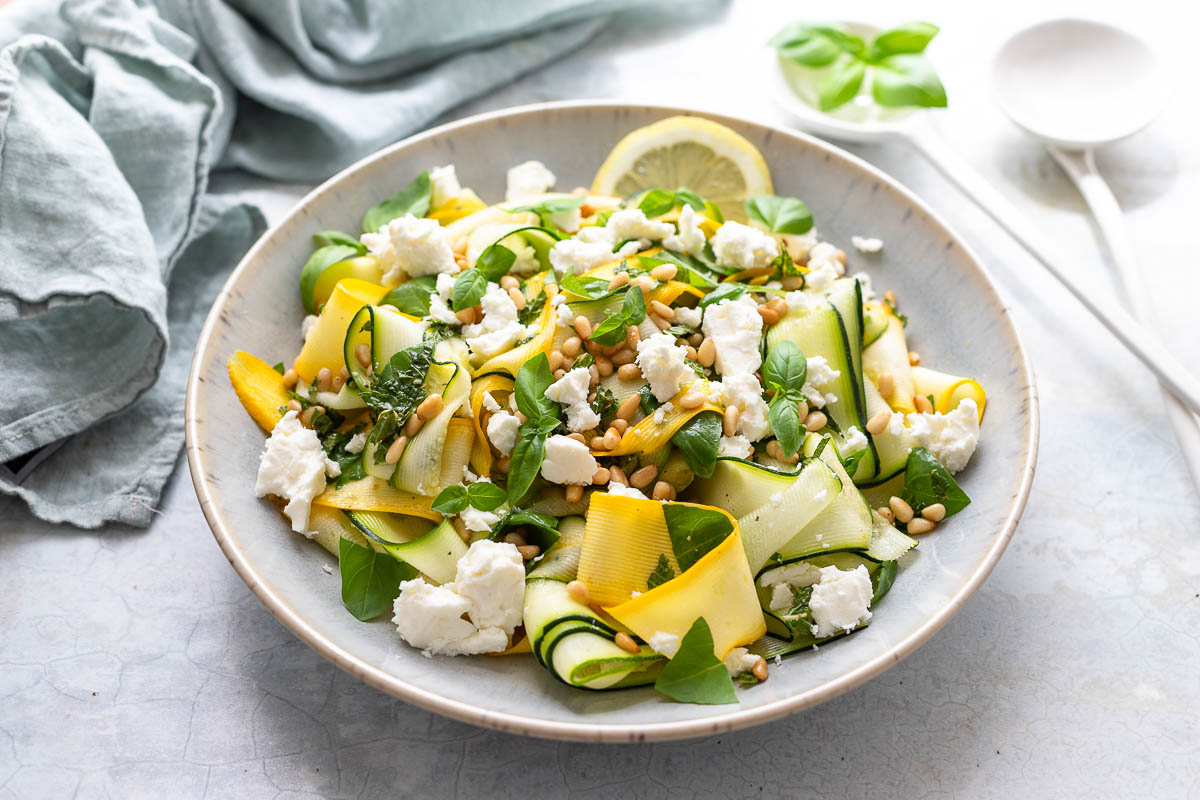 Squash Ribbon Salad with Sunflower Seeds