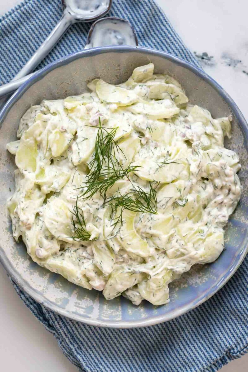 Cucumber Salad with Crème Fraîche and Dill Recipe