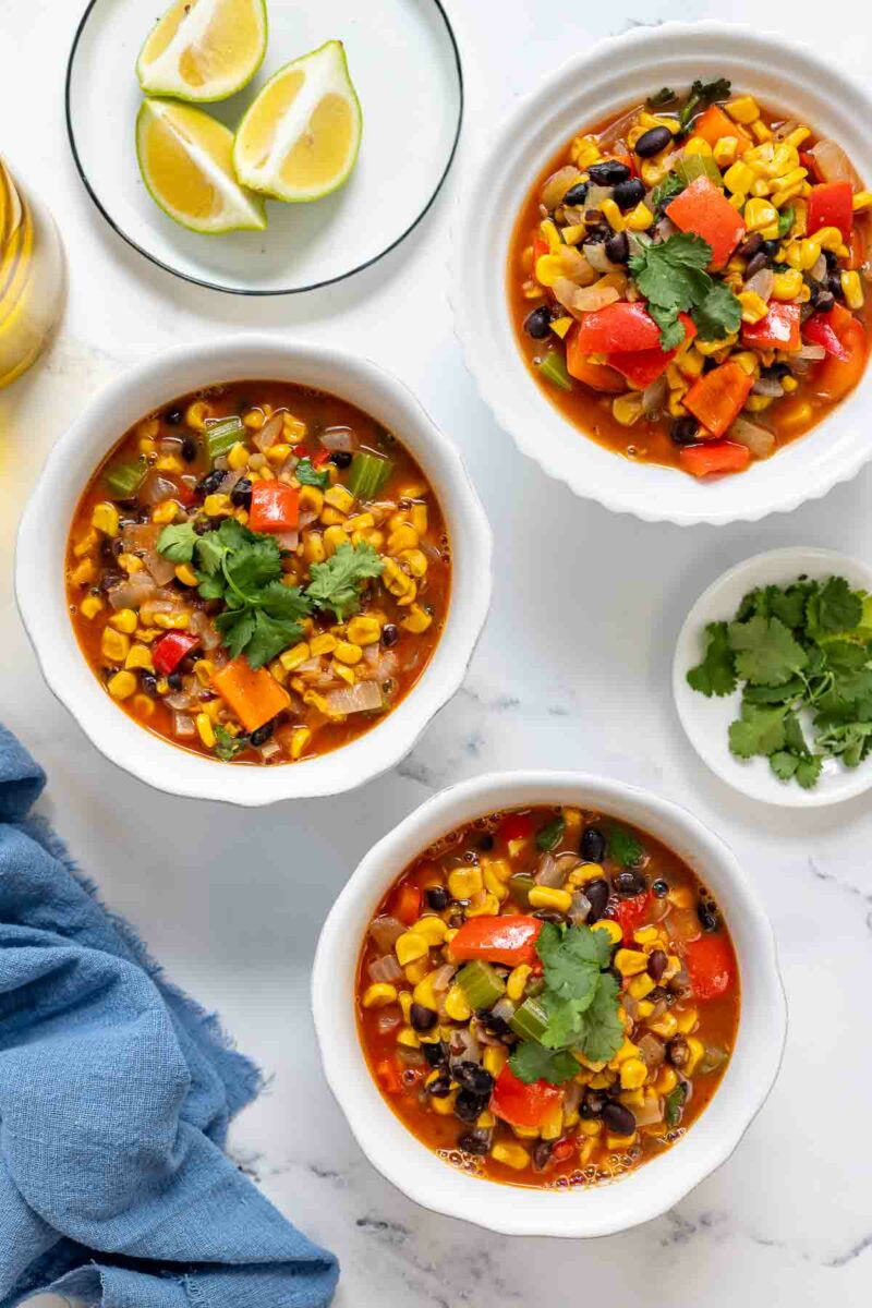Roasted Corn and Black Bean Soup