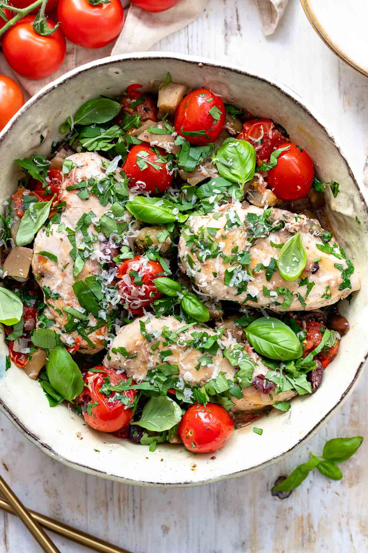 Sicilian Puttanesca Chicken with Eggplante