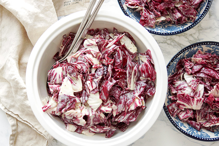 Cremiger Winterlicher Radicchio Salat Rezept Rezept Elle Republic