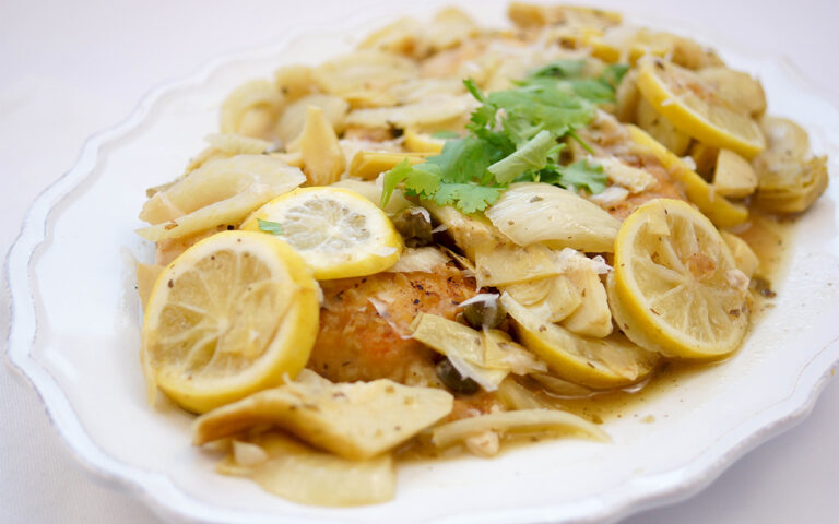 Lemon Chicken with Fennel and Artichokes