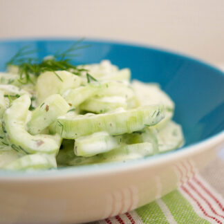 French Cucumber Salad with Crème Fraîche and Dill