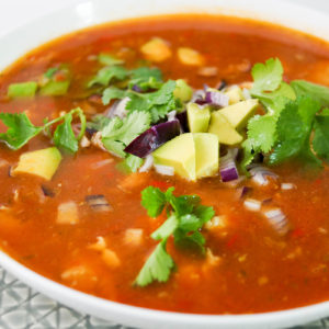 Roasted Garlic Chicken Lime Soup
