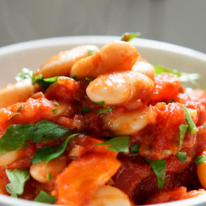 Roasted Beans in Tomato Sauce (Greek Gigantes plaki)