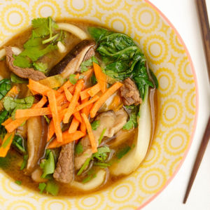 Miso-Soup with Beef and Shiitake Mushrooms