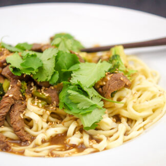 Spicy Mongolian Beef and Shiitake Mushroom Stir-Fry