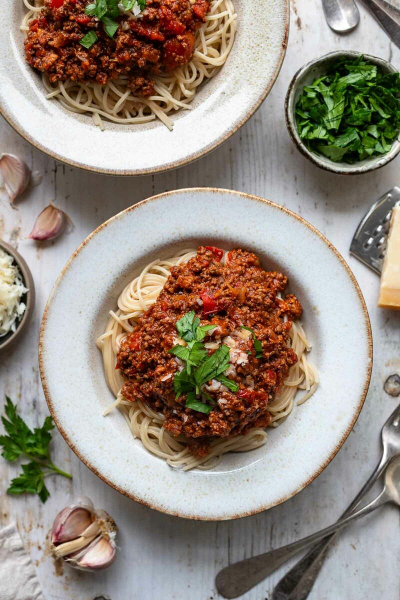 Bolognese Meat Sauce served with pasta