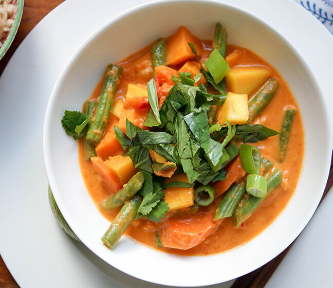 Sweet Potato Mango Red Thai Curry