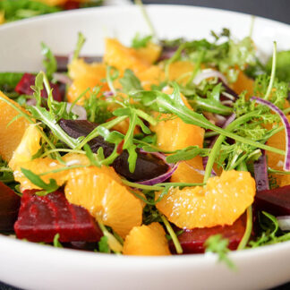 Roasted Beet Salad in a Lemon-Pistachio Vinaigrette