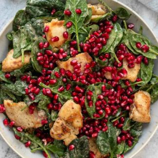 Einfacher Spinatsalat mit Tahin-Dressing