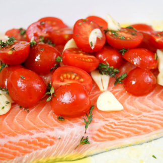 Lachs mit Tomaten und Thymian, Abnehmen mit natürlichen Lebensmitteln