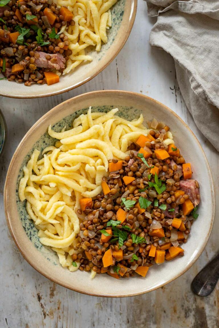 Linsen mit Spätzle original schwäbisch Rezept