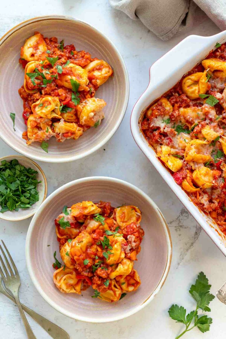 Baked Tortellini with Italian Sausage (Salsiccia)