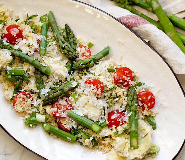 Couscous Salad with Asparagus and Artichokes