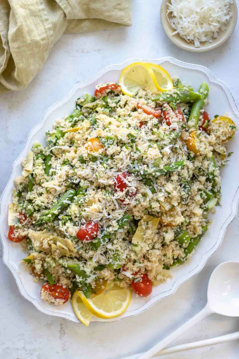Couscous Salat mit Spargel und Artischocken