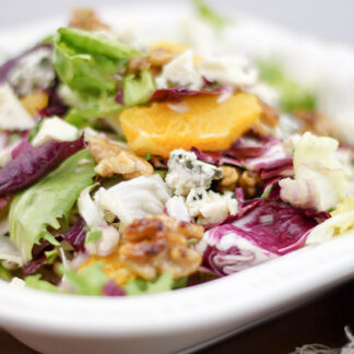 Frisée Salad with Roquefort, Candied Walnuts and Oranges