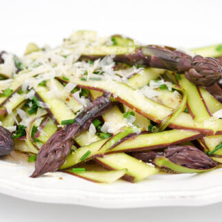 Shaved Viola Asparagus in a Lemon Vinaigrette