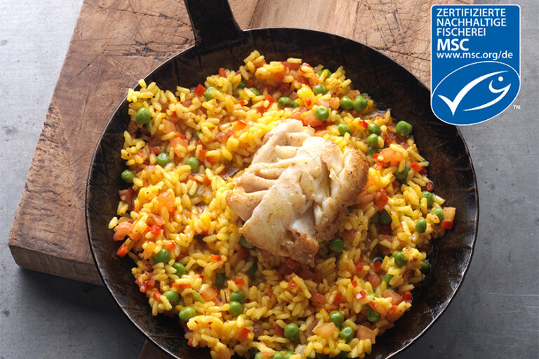 Alaska-Seelachs mit Paellareis (in Kooperation mit dem MSC)