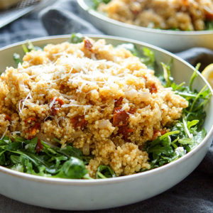 Warm Quinoa Salad with Sun-Dried Tomatoes