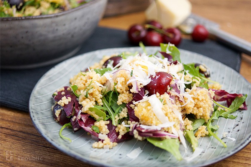 Orange-Infused Couscous with Cherries and Arugula