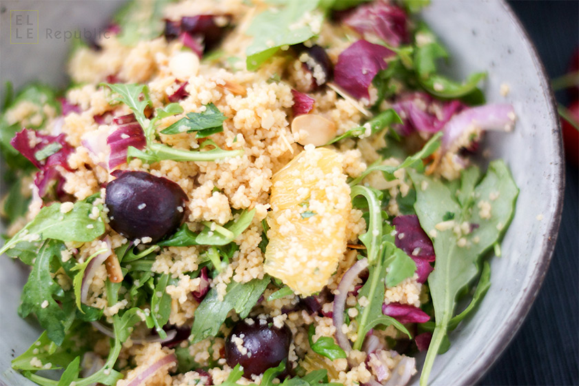 Orange-Infused Couscous with Cherries and Arugula