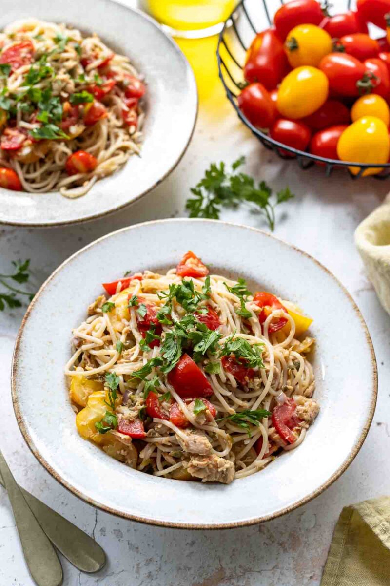 Spaghetti with Tuna and Capers