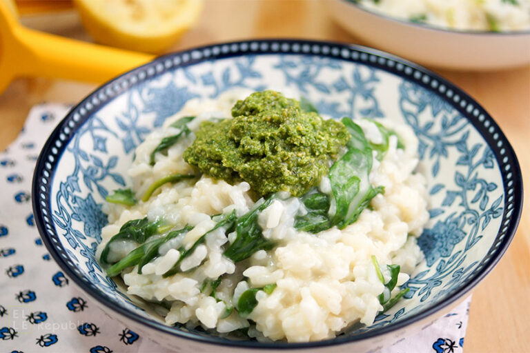 Lemon Risotto with Spinach & Lemon Balm Pesto