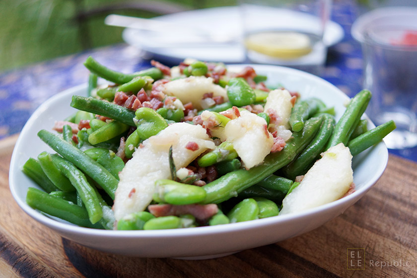Summer Beans with Pears and Bacon