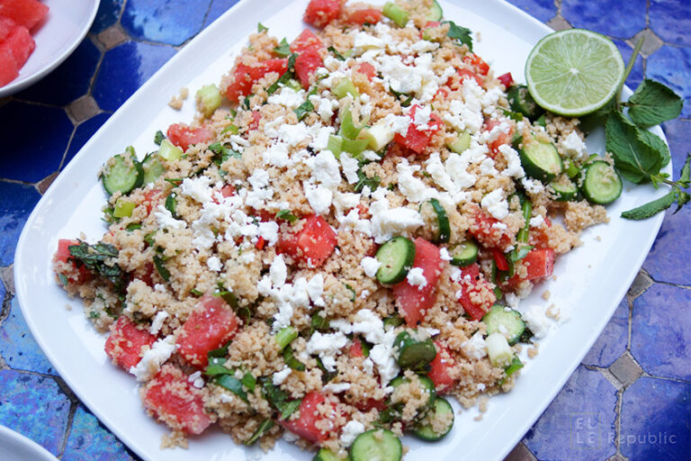 Minted Couscous Salad with Watermelon & Baby Cucumber Elle Republic