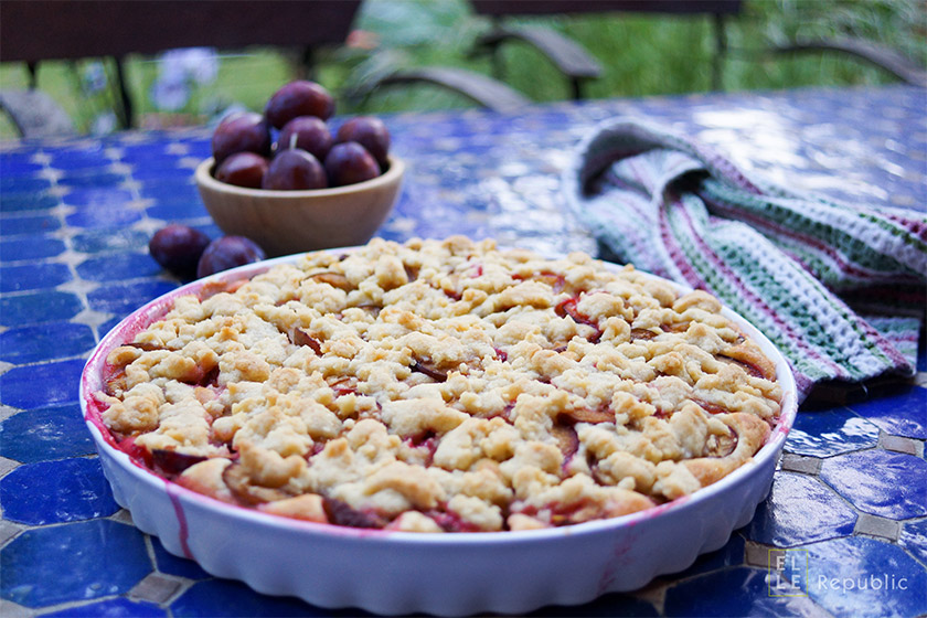 Plum & Thyme Upside-Down Cake {gluten-free} - The Polka Dotter