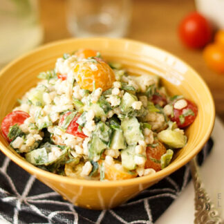 Tomato Barley Salad with Herbs, Yogurt & Lemon