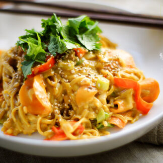 Peanut Coconut Noodles with Thai Red Curry