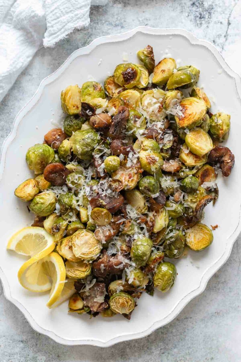 Roasted Brussels Sprouts with Chestnuts