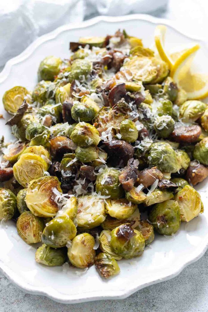 Roasted Brussels Sprouts with Chestnuts