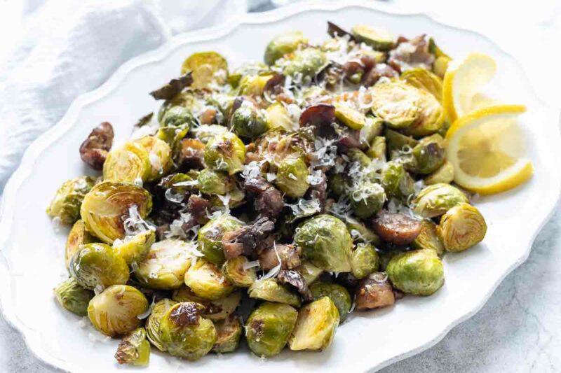 Roasted Brussels Sprouts with Chestnuts