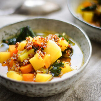 Rutabaga Stew with Quinoa & Saffron