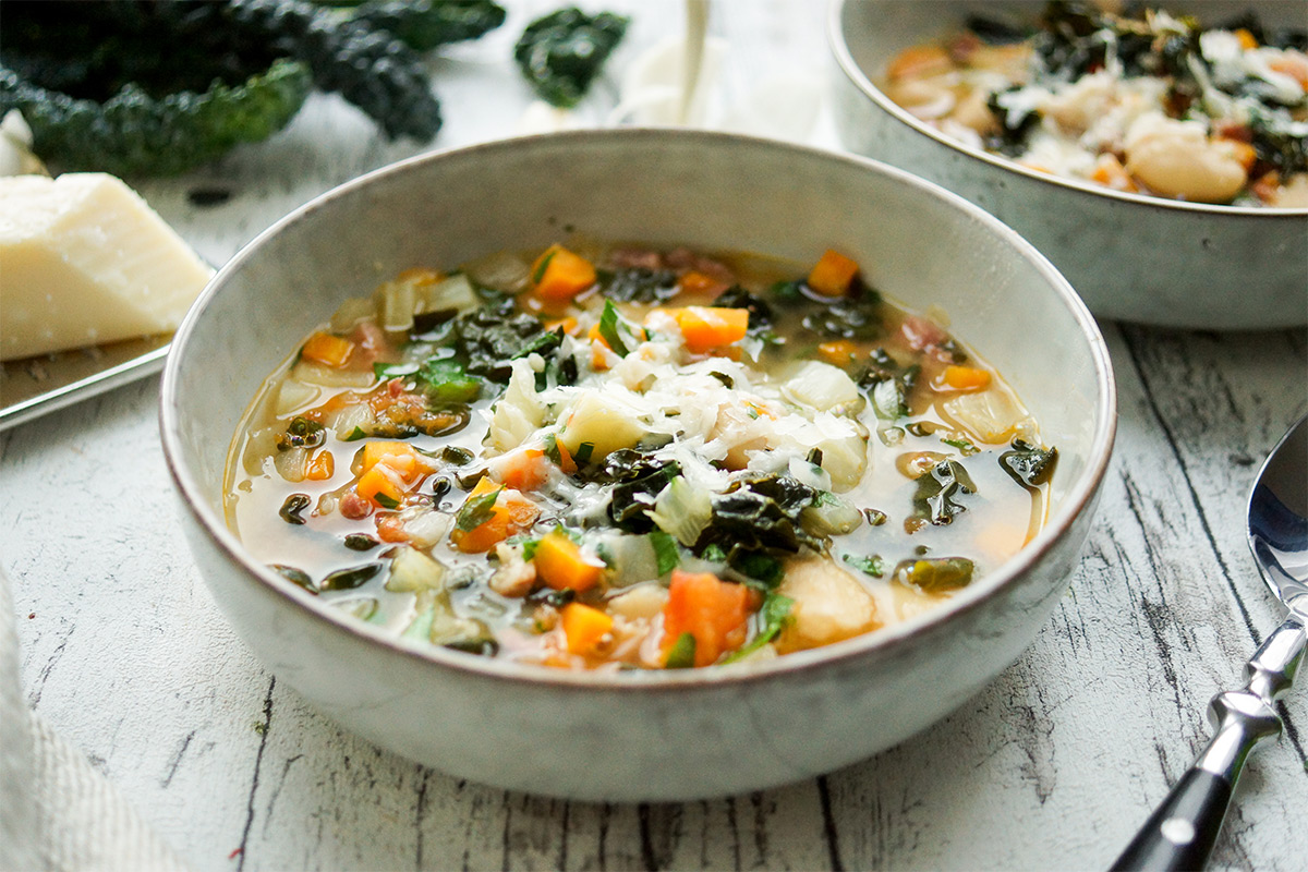Tuscan White Bean Soup (Ribollita) with Kale