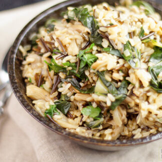 Wild Rice with Oyster Mushrooms and Swiss Chard