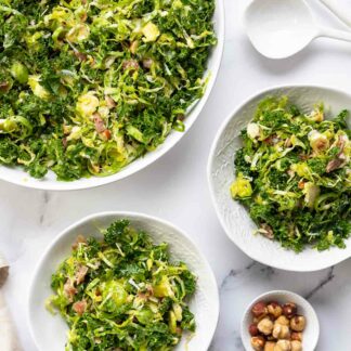 Grünkohl-Salat mit Rosenkohl & Knuspriger Parmaschinken und Parmesan