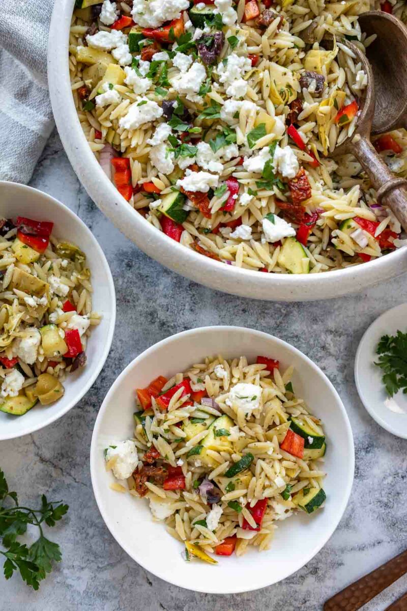 Mediterranean Orzo Pasta Salad with Feta Recipe