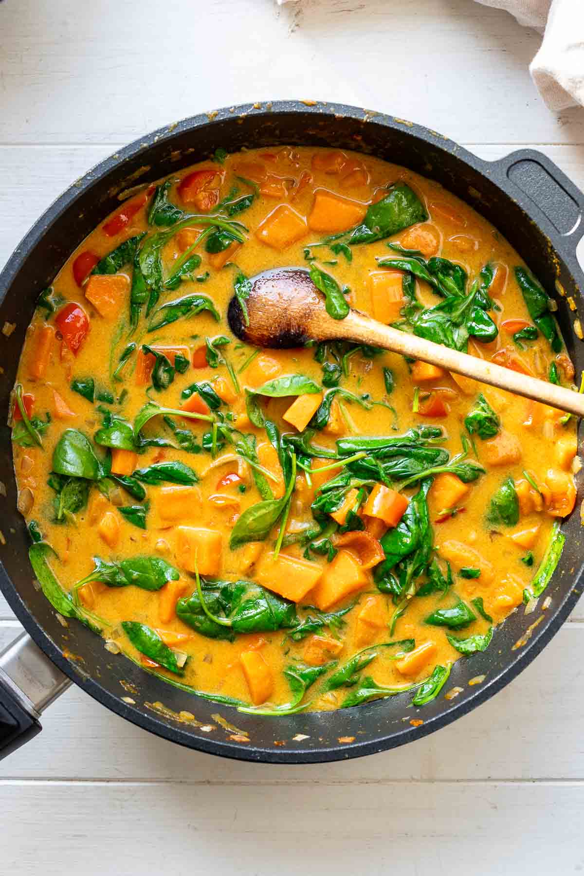Skillet with Sweet Potato Red Thai Curry