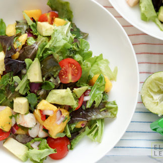 Avocado-Garnelen-Salat mit Koriander Limetten Dressing