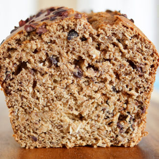 Kokos Bananenbrot mit Kakaonibs, Vollrohrzucker, Dinkelmehl, Frühstück