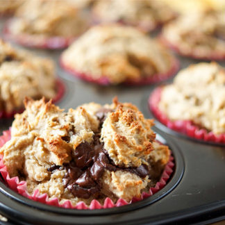 Schoko-Bananen-Muffins (glutenfrei) mit Walnuss und Pekannuss