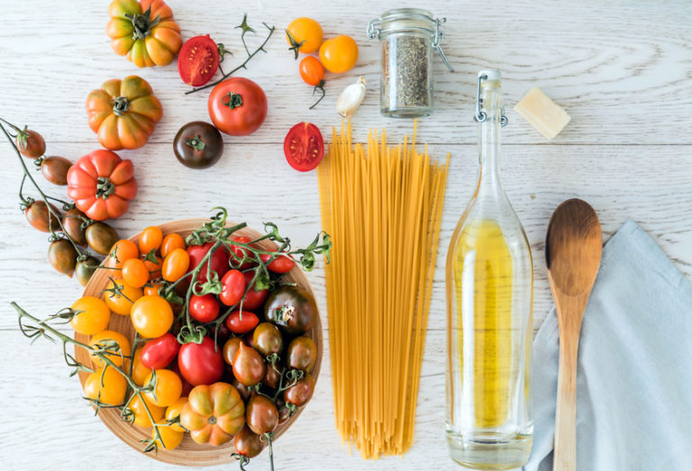 Pasta mit Tomaten für Food Blog