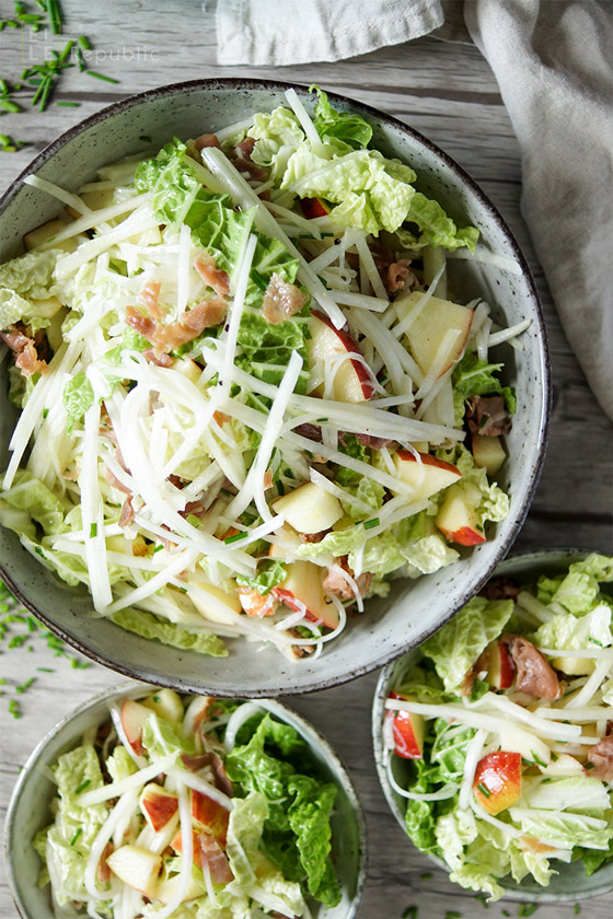 Kohlrabi Apfel Salat mit Honig-Dijon-Dressing - Ellerepublic