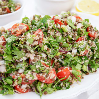 Lemony Lentil Herb Salad with Bulgur